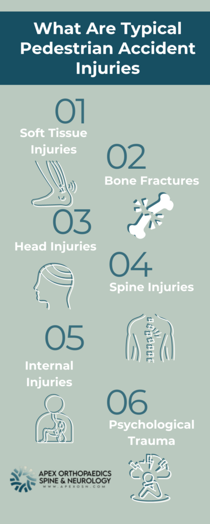 What are typical pedestrian accident injuries